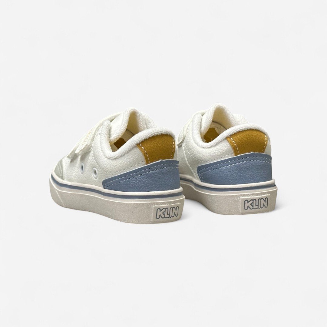 Tênis Klin Casual Infantil Branco Branco/Azul/Mel 5