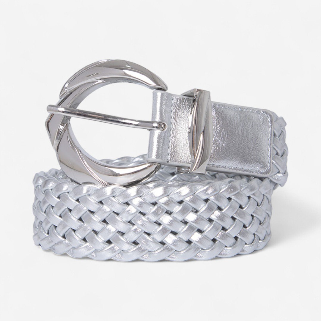 Cinto Trançado Feminino Prata