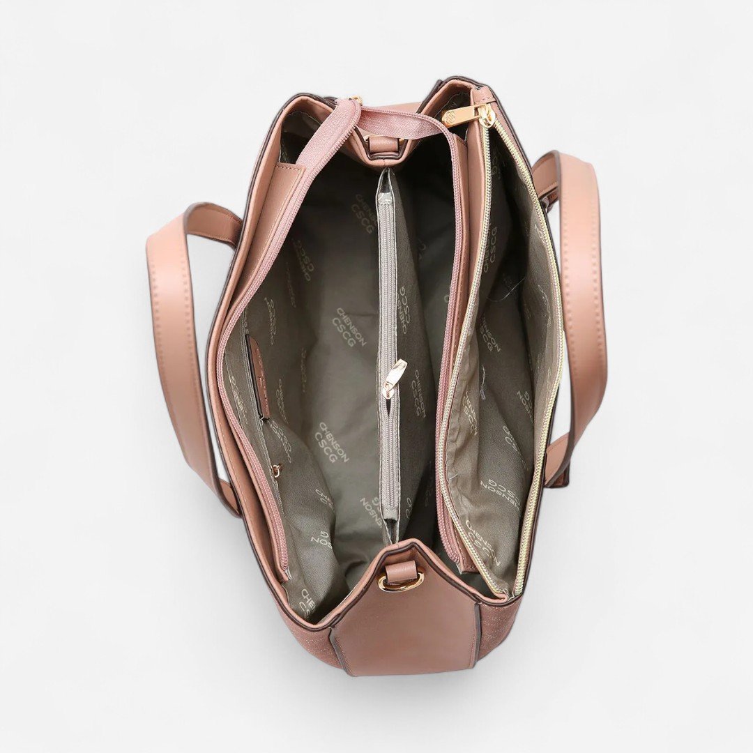 Bolsa Feminina Chenson Elemento Gráfico Rosê Rose 4