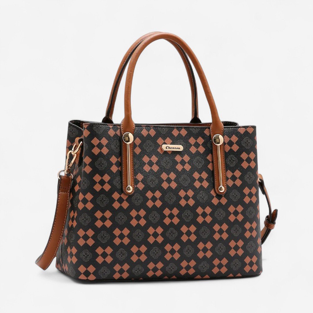 Bolsa Feminina Chenson New Elemento Gráfico Café