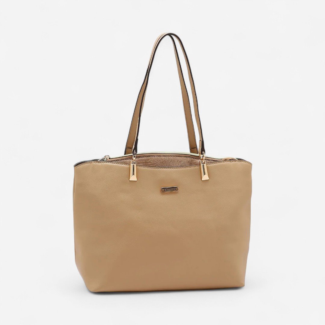 Bolsa Feminina Chenson Croco Estruturada Bege