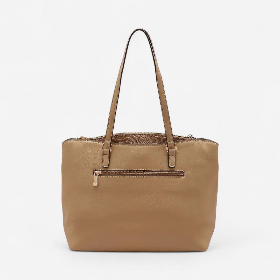 Bolsa Feminina Chenson Croco Estruturada Bege Bege 2