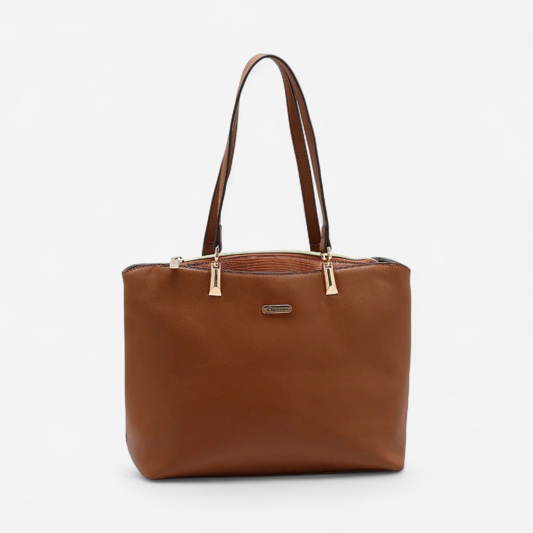 Bolsa Feminina Chenson Croco Estruturada Marrom