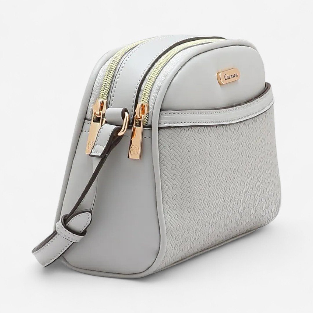 Bolsa Feminina Chenson Mini Tramas Cinza Branco 3
