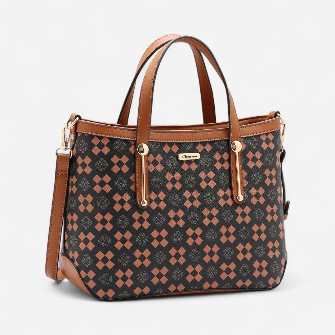 Bolsa Feminina Chenson New Elemento Gráfico Café