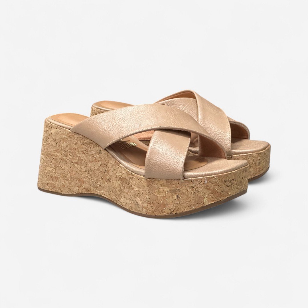 Tamanco Plataforma Vizzano Bege Bege 5