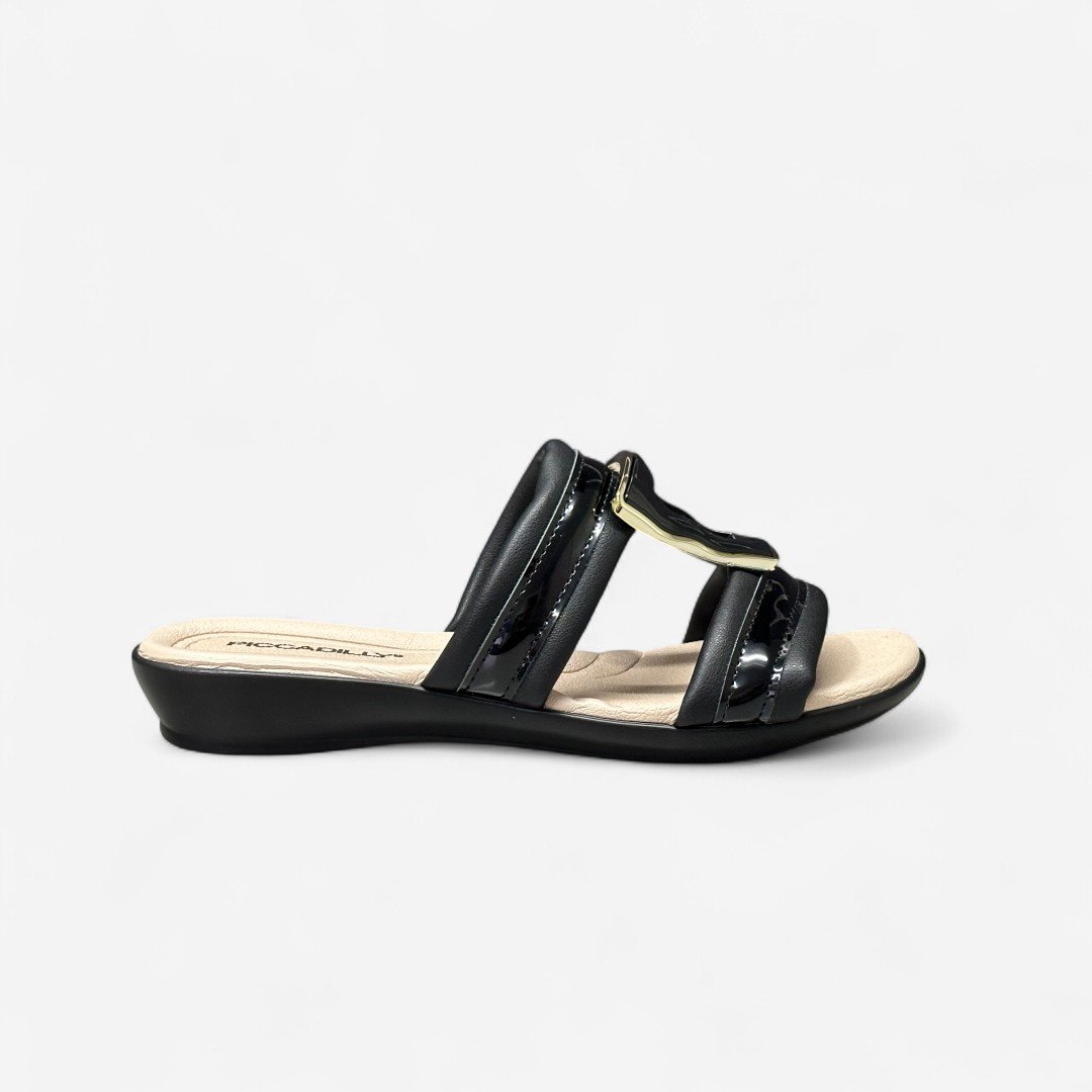 Tamanco Piccadilly Rasteiro Preto