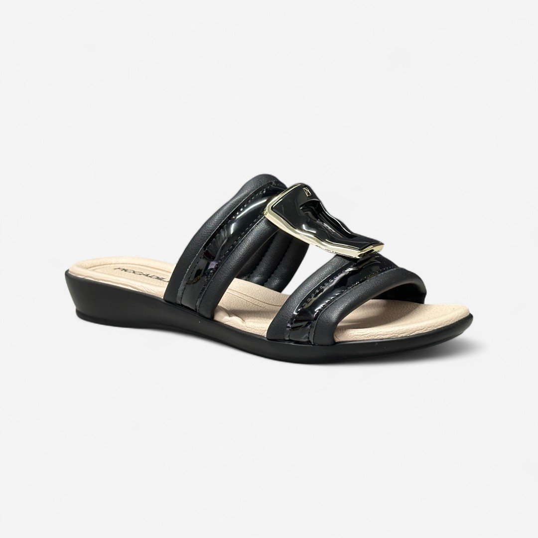 Tamanco Piccadilly Rasteiro Preto Preto 2