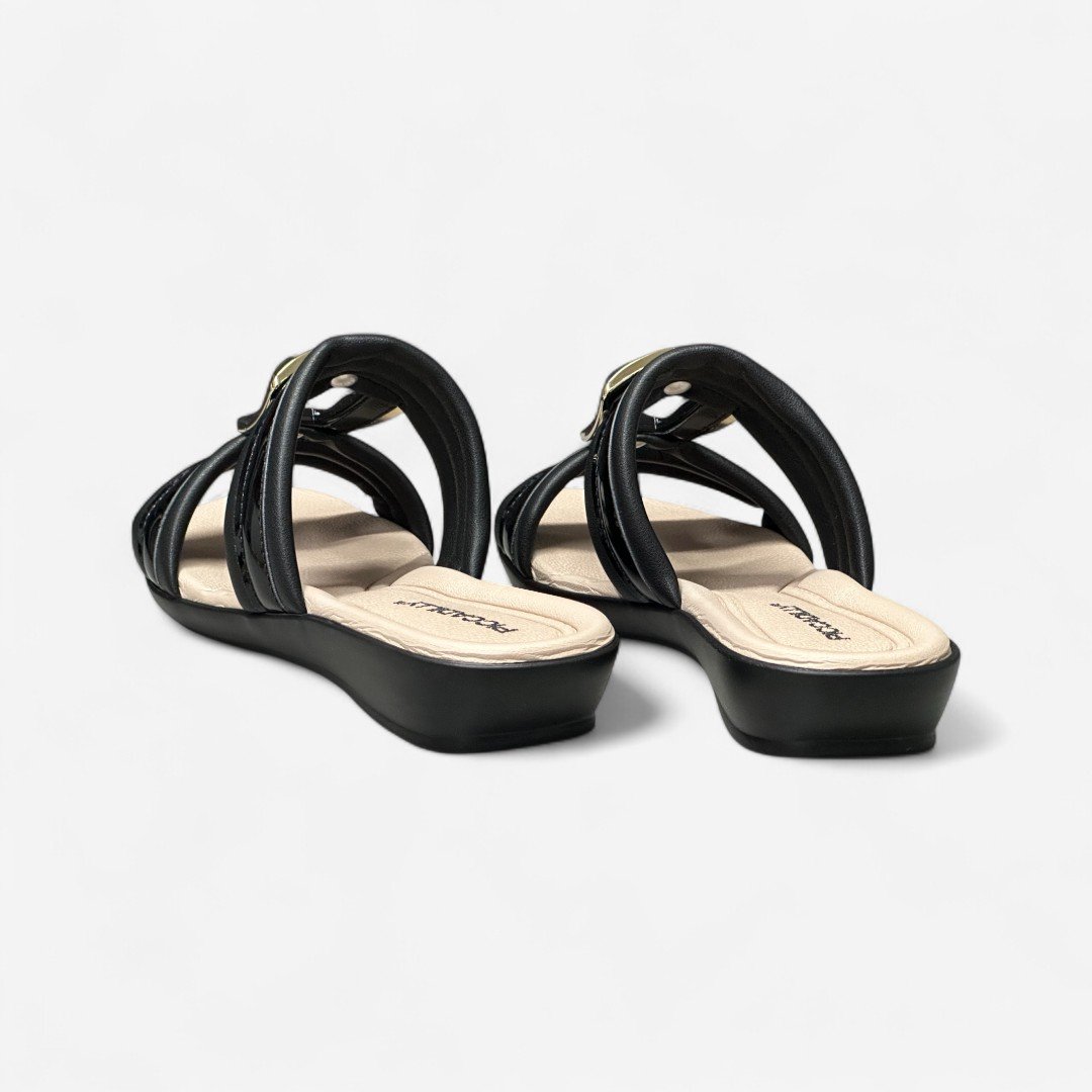 Tamanco Piccadilly Rasteiro Preto Preto 5