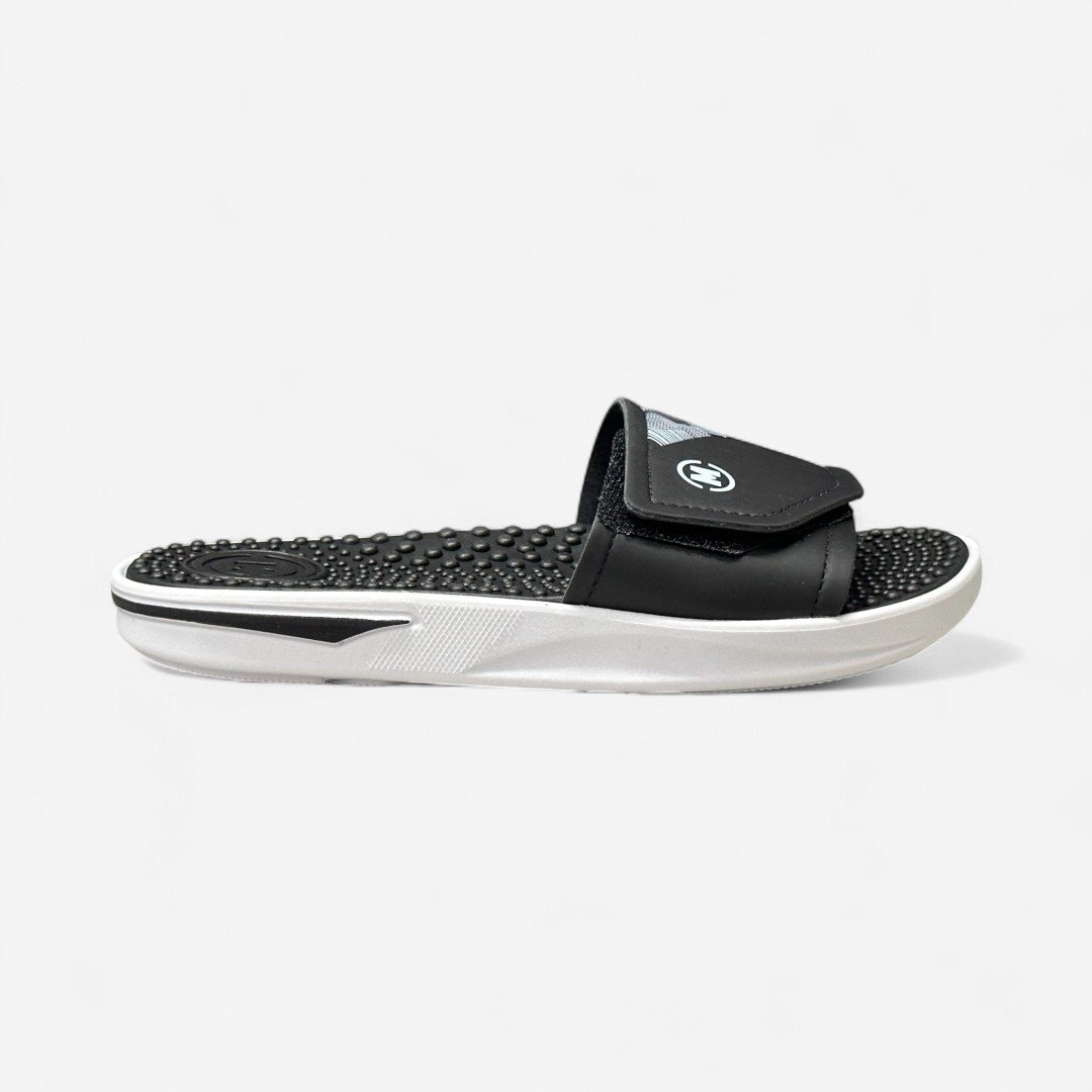Chinelo Slide Molekinho Infantil Com Velcro Preto