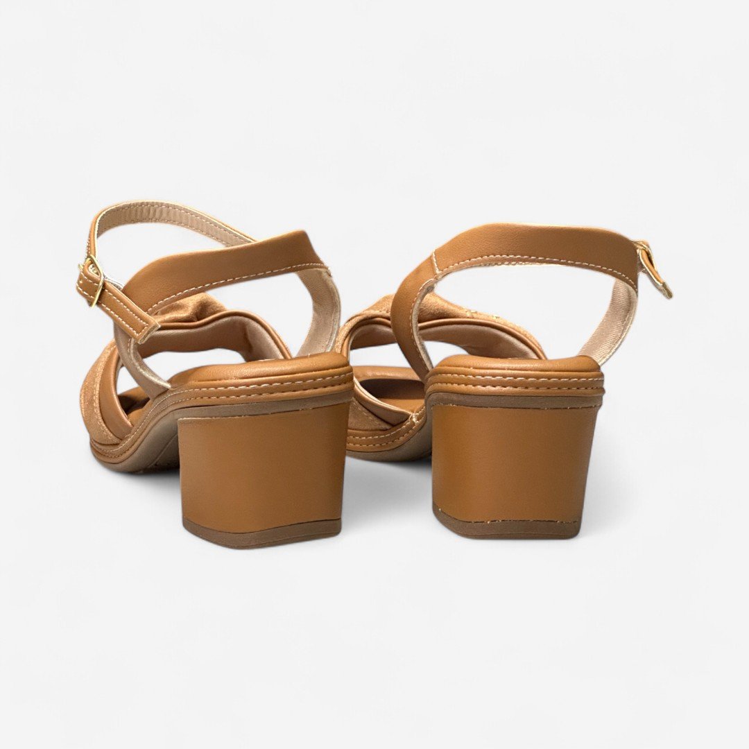 Sandália Piccadilly Salto Bloco Carmurça Marrom Marrom 5