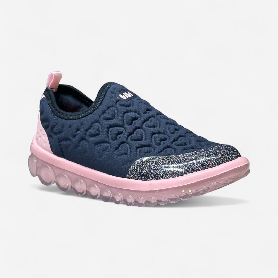Tênis Infantil Bibi Roller 2.0 Corações Marinho Marinho/Rosa 2