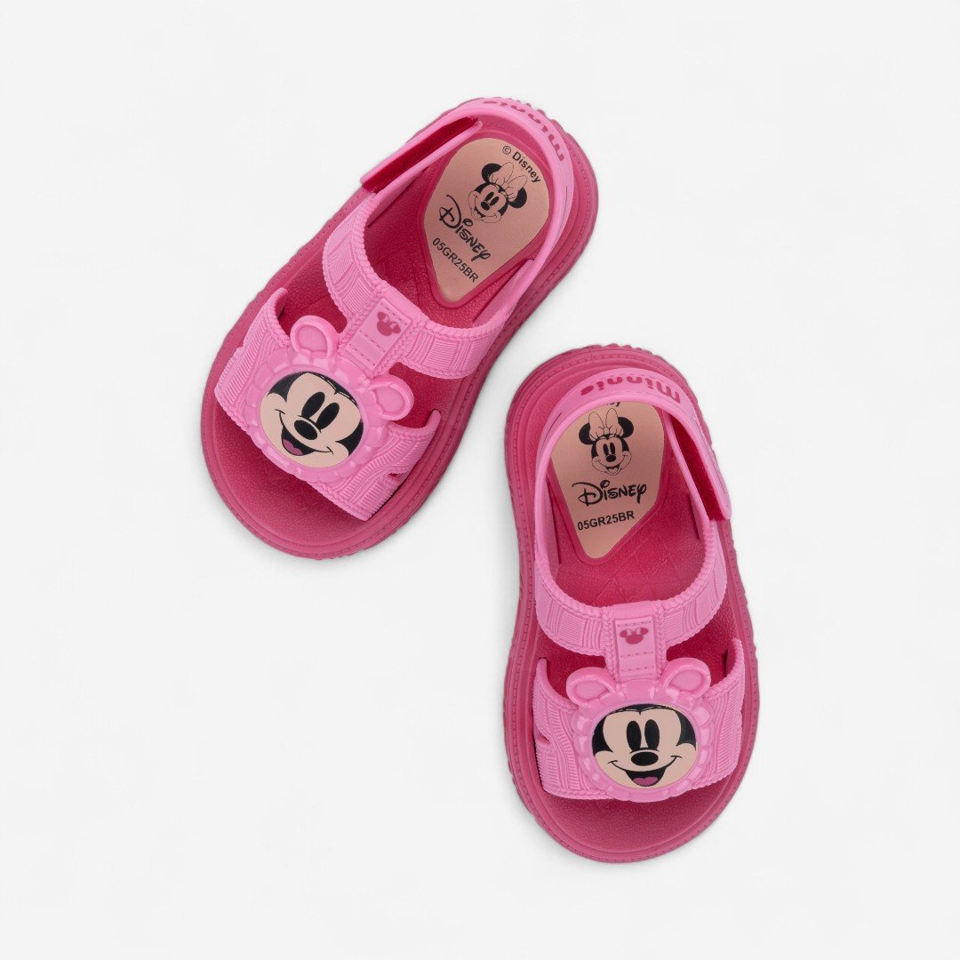 Sandália De Bebê Disney Puff Bag Minnie Rosa Rosa 3
