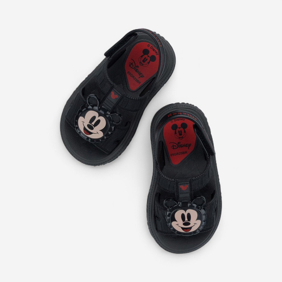 Sandália De Bebê Disney Puff Bag Mickey Preto Preto/Vermelho 4