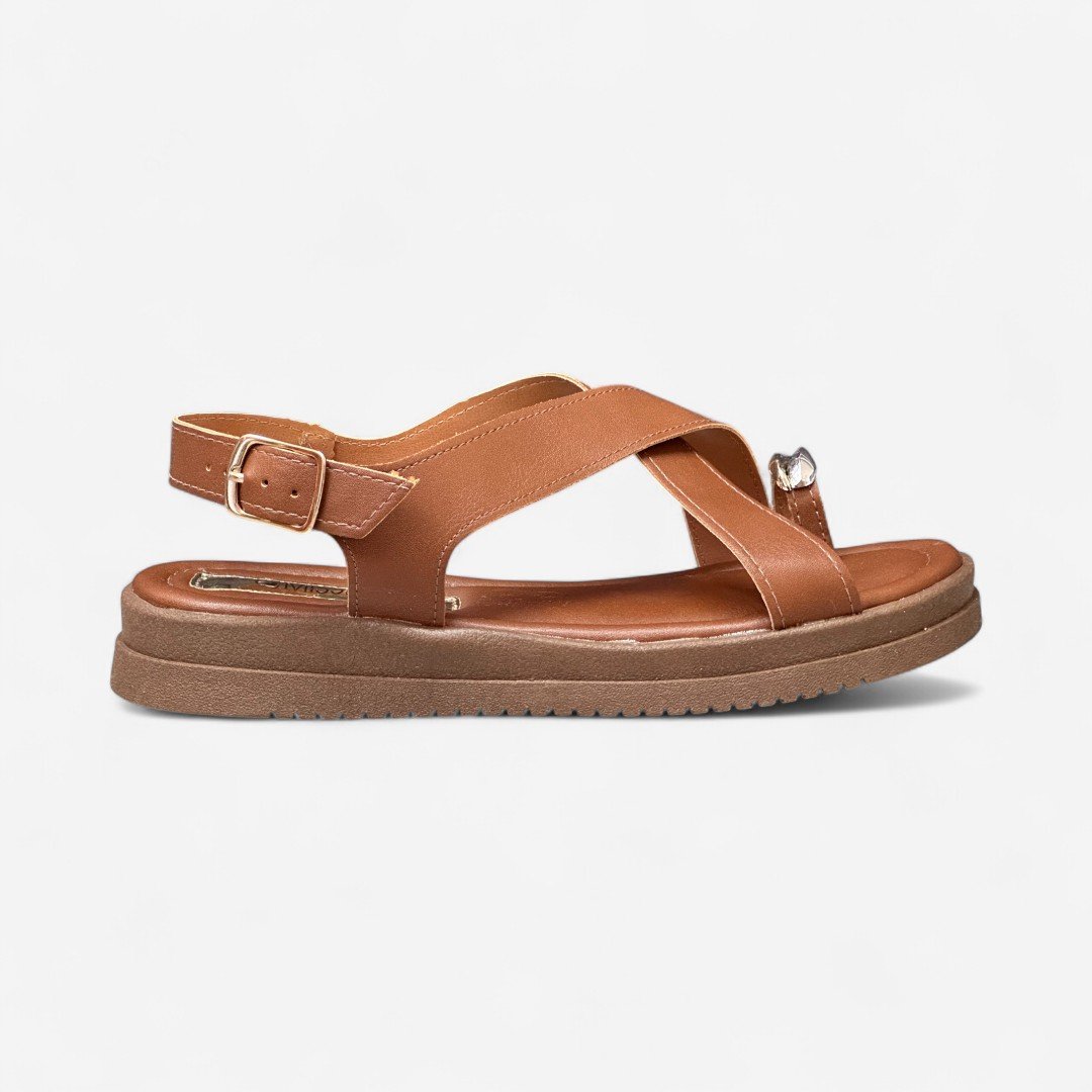 Sandália Papete Mississipi De Dedo Tabaco