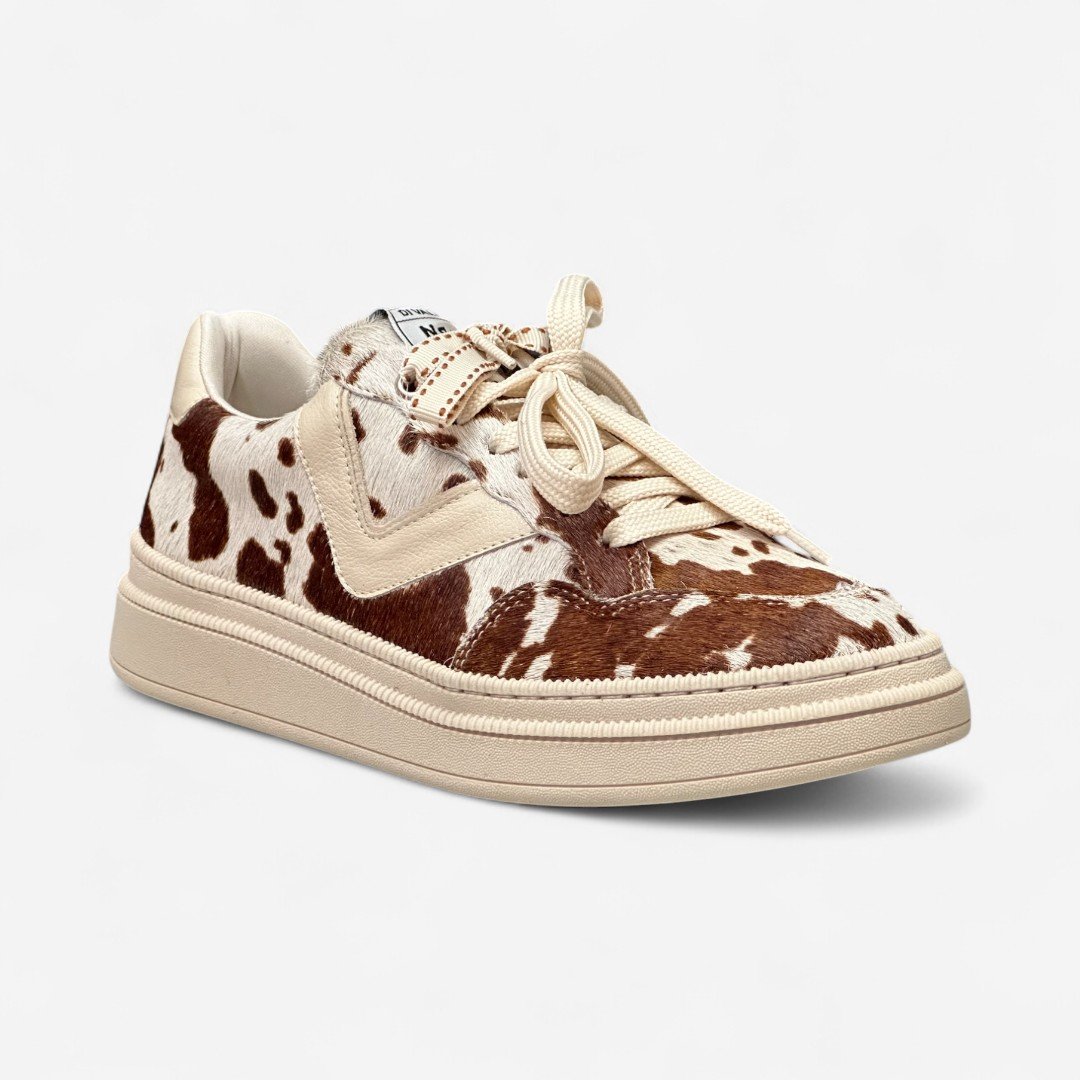 Tênis Di Valentini Casual Em Couro Vaquinha Animal Print 2
