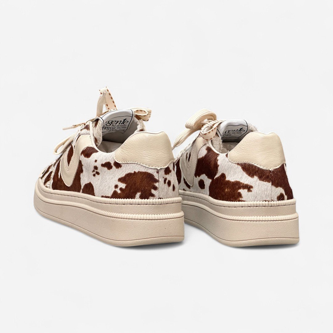 Tênis Di Valentini Casual Em Couro Vaquinha Animal Print 5