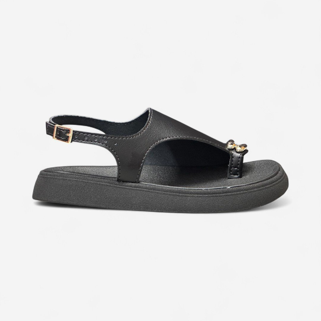 Sandália De Dedo Molekinha Rasteira Infantil Preta