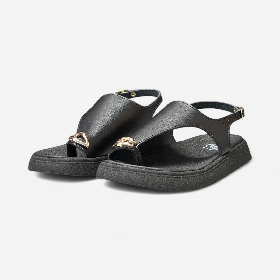 Sandália De Dedo Molekinha Rasteira Infantil Preta Preto 3