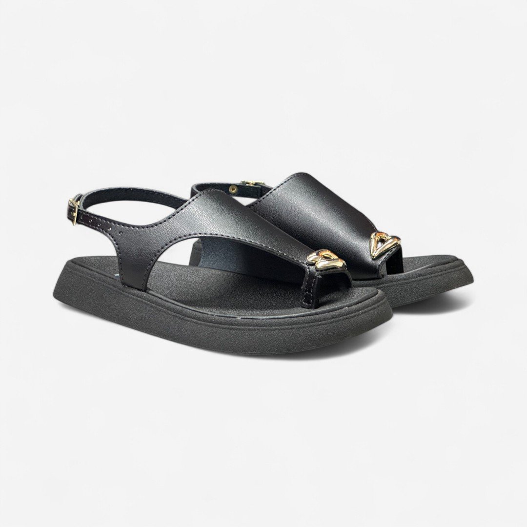 Sandália De Dedo Molekinha Rasteira Infantil Preta Preto 5