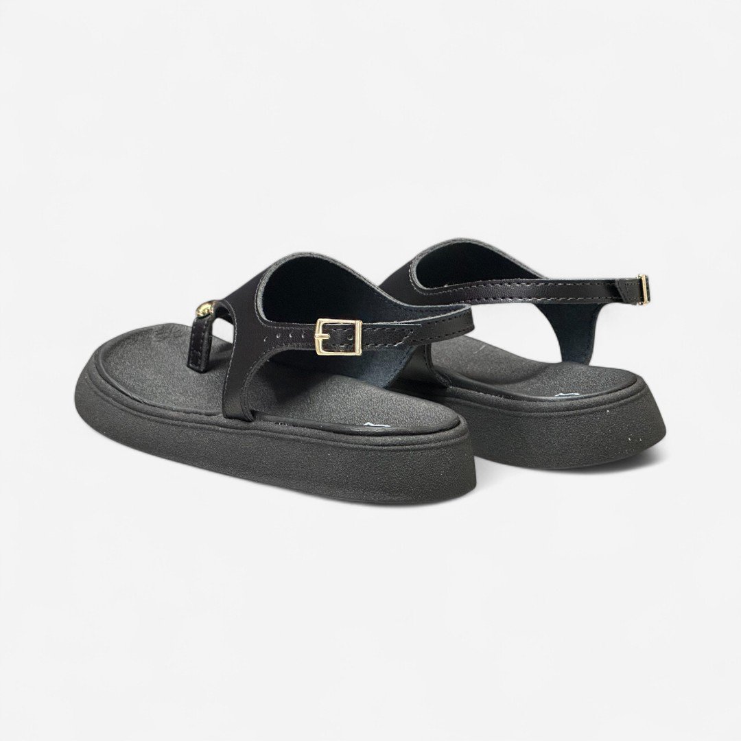 Sandália De Dedo Molekinha Rasteira Infantil Preta Preto 4