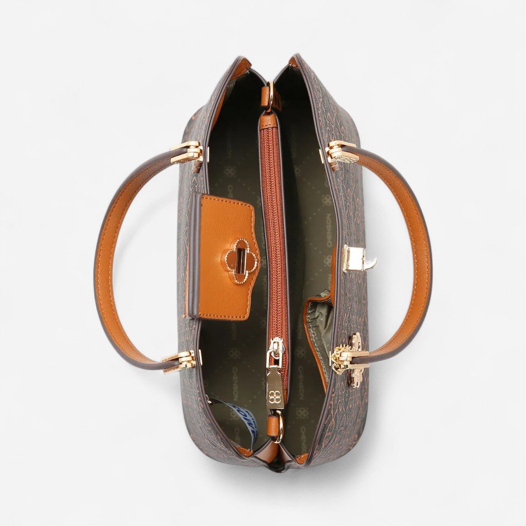 Bolsa Feminina Chenson Classic Cristal Estruturada Casual Café Café 4