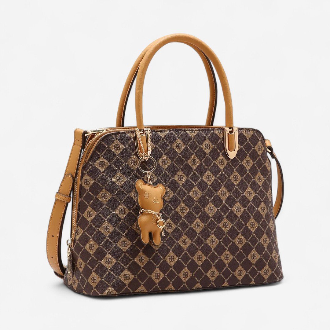 Bolsa Feminina Chenson Monograma Elemento Gráfico Café