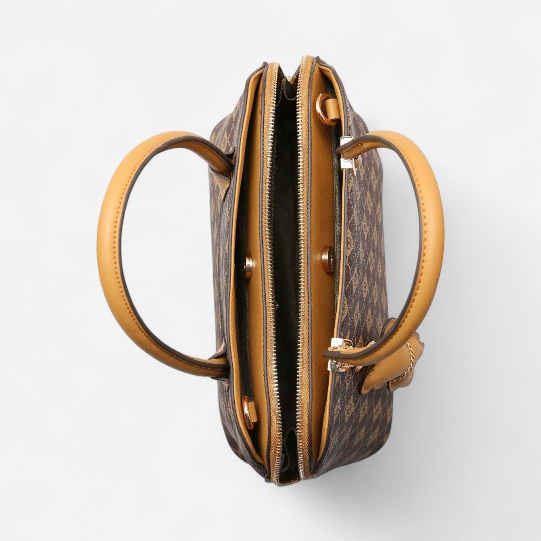 Bolsa Feminina Chenson Monograma Elemento Gráfico Café Café 3