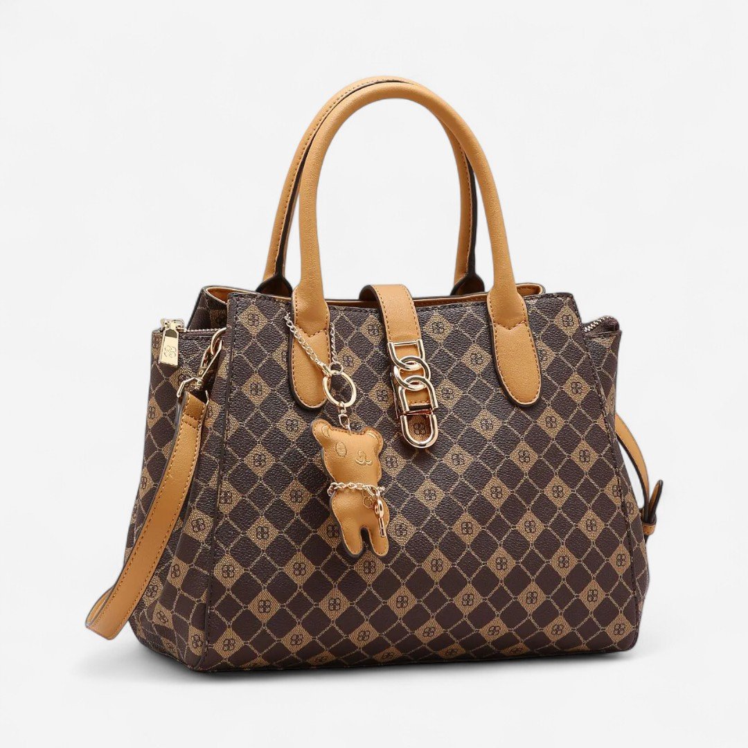 Bolsa Feminina Chenson Monograma Elemento Gráfico Café