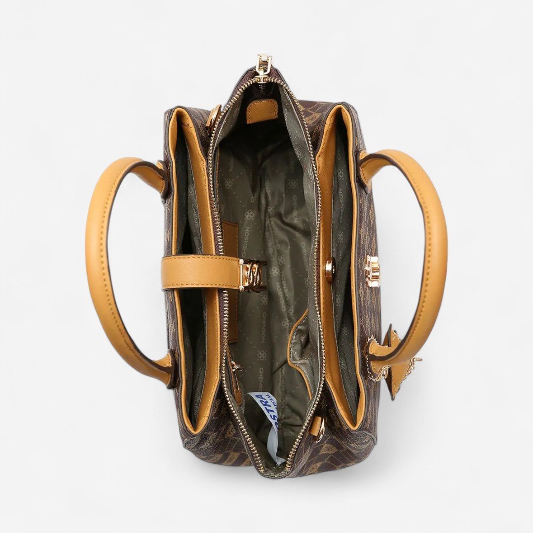 Bolsa Feminina Chenson Monograma Elemento Gráfico Café Café 4