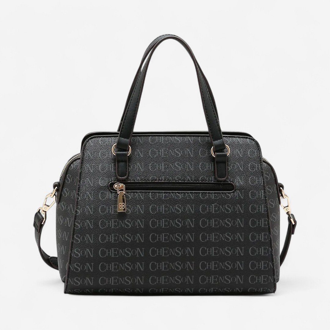 Bolsa Feminina Chenson Cristal Monograma Preto Preto 2