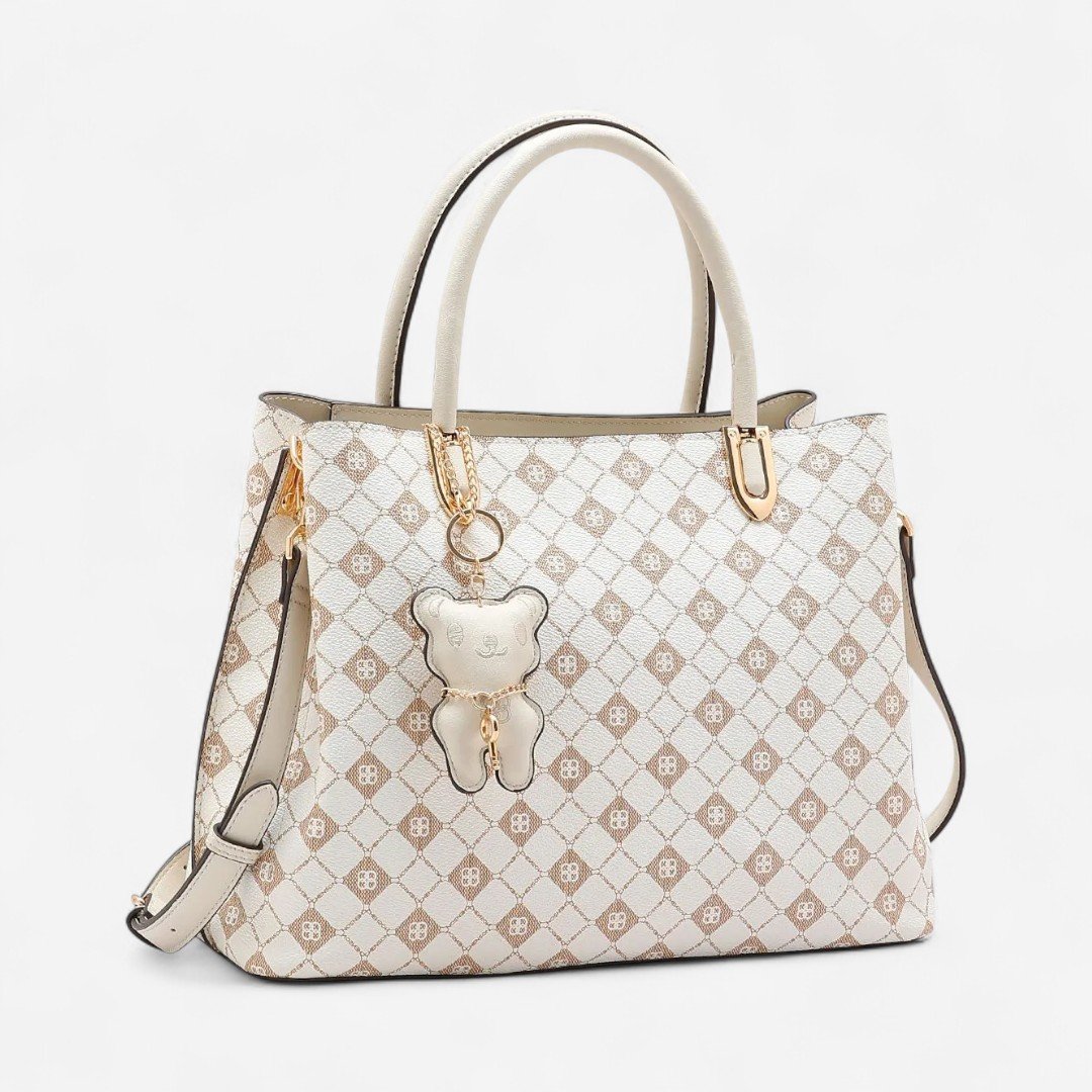 Bolsa Feminina Chenson Monograma Elemento Gráfico Off White