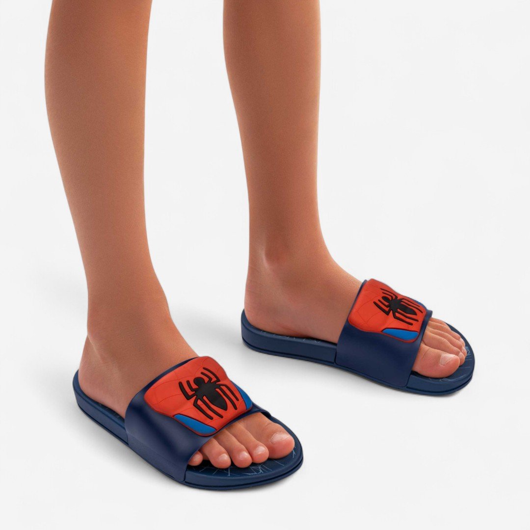 Chinelo Slide Infantil Homem Aranha View III Grendene Kids Azul Azul Escuro/Vermelho 2