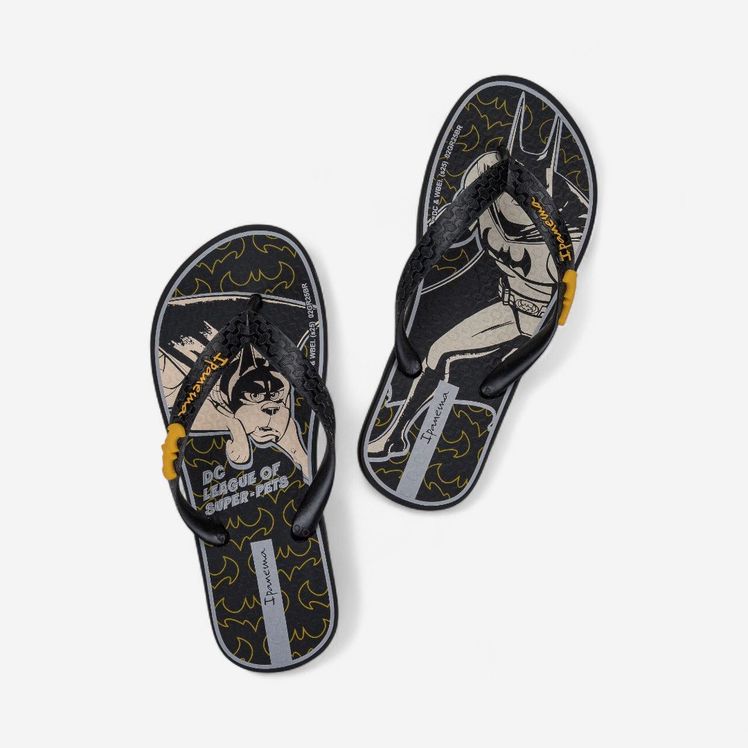 Chinelo Ipanema Super Pets Infantil Preto Preto/Amarelo/Bege 2