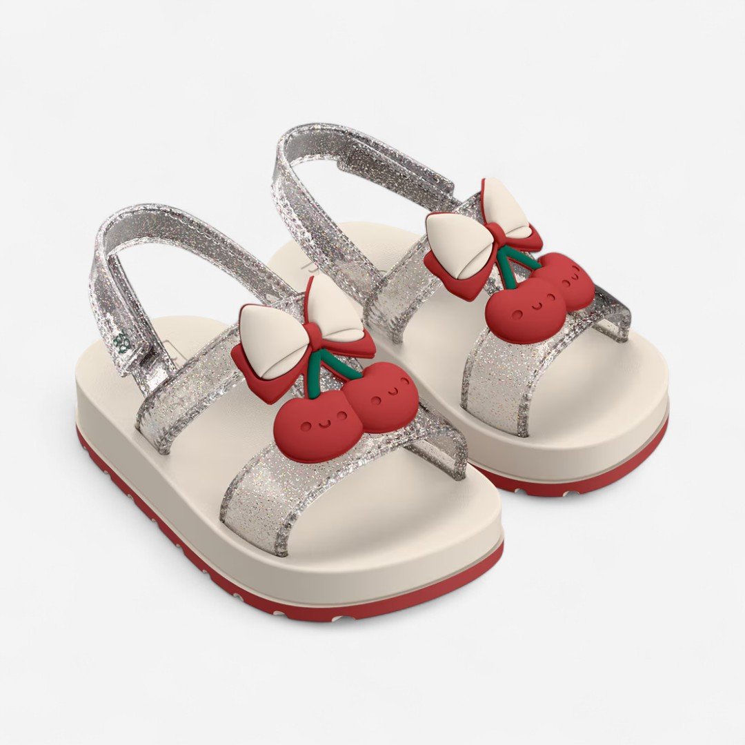 Sandália Zaxynina Cherry Baby Off White Off White Claro/Glitter 2