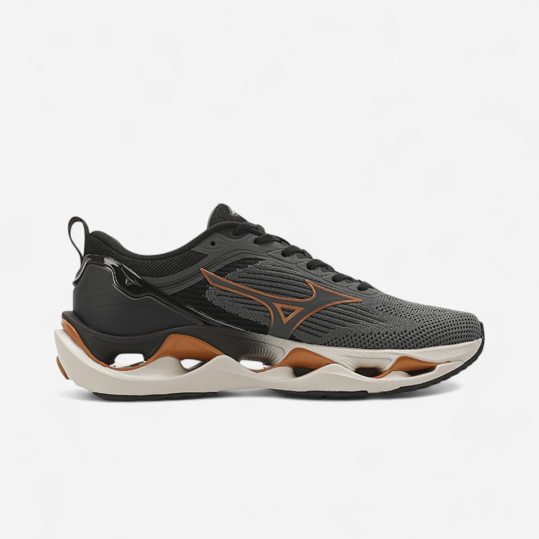 Tênis de Corrida Feminino Mizuno Wave Stratos 3 Chumbo Chumbo/Bronze 5