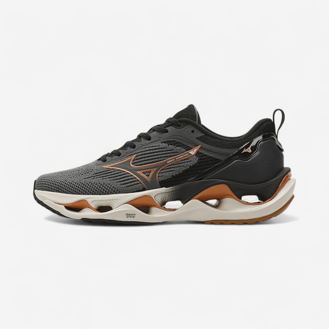 Tênis de Corrida Feminino Mizuno Wave Stratos 3 Chumbo