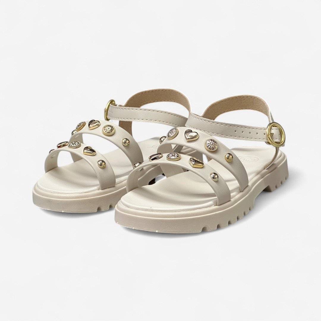 Sandália Rasteira Molekinha Infantil Off White Branco Off 4