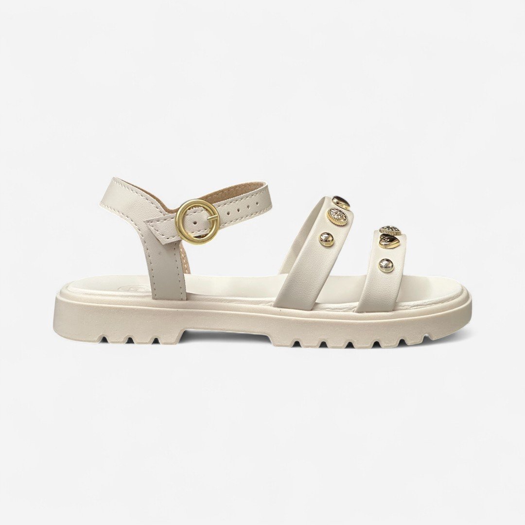Sandália Rasteira Molekinha Infantil Off White