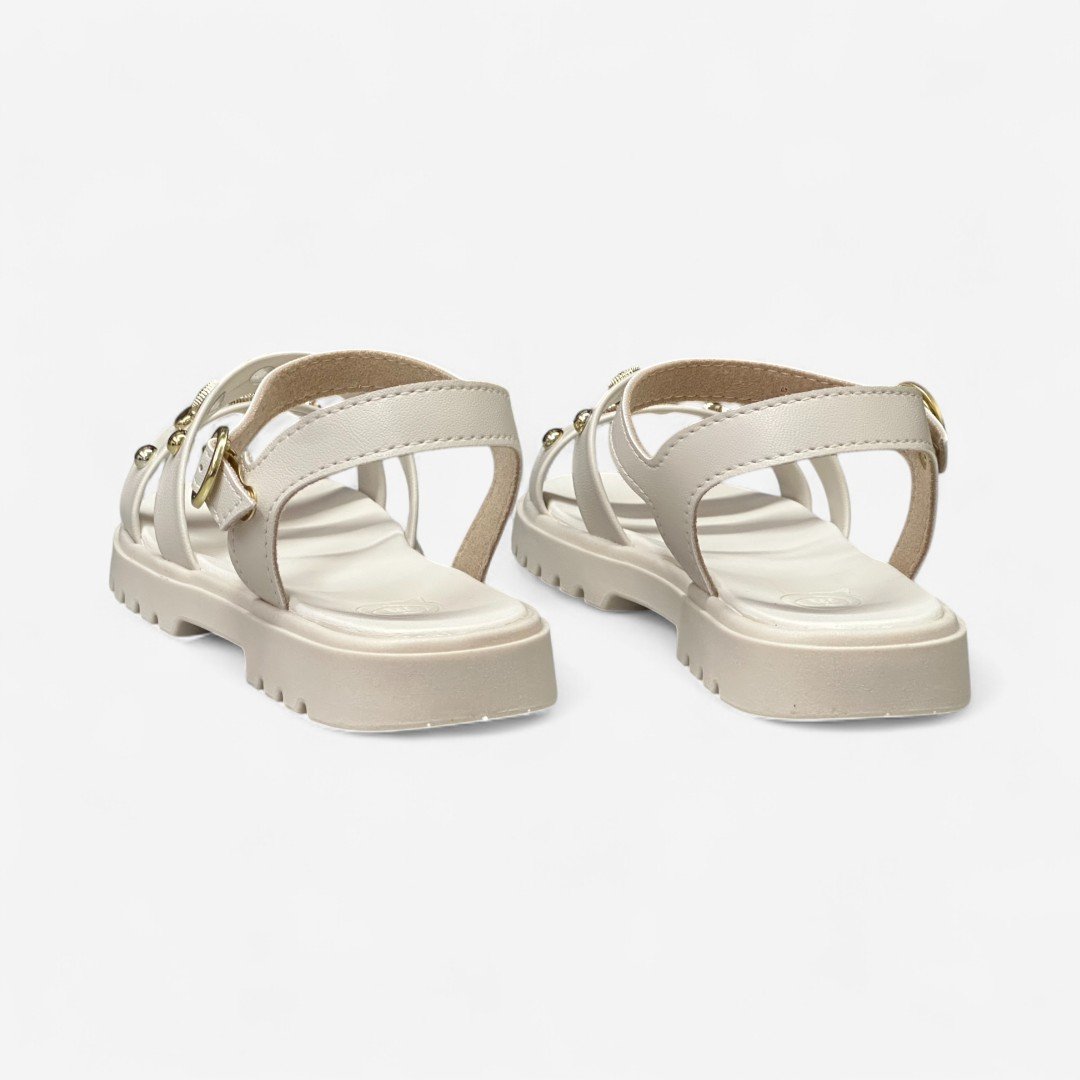 Sandália Rasteira Molekinha Infantil Off White Branco Off 5
