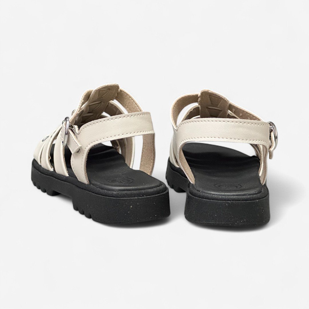 Sandália Rasteira Molekinha Infantil Off White Branco Off 5