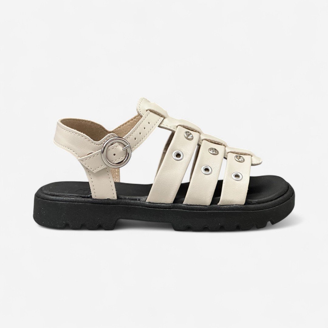 Sandália Rasteira Molekinha Infantil Off White