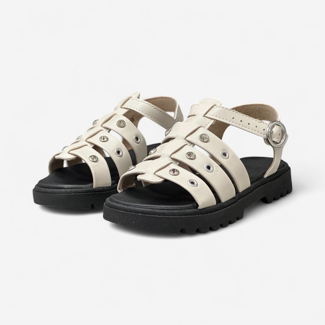 Sandália Rasteira Molekinha Infantil Off White Branco Off 4