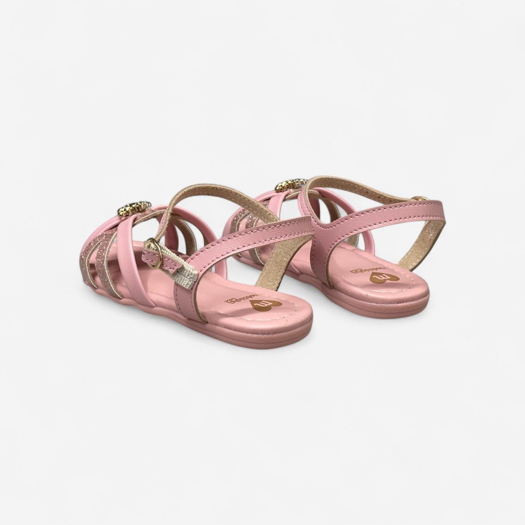 Sandália Rasteira Infantil Molekinha Detalhe Coroa Rosa Rosa 5