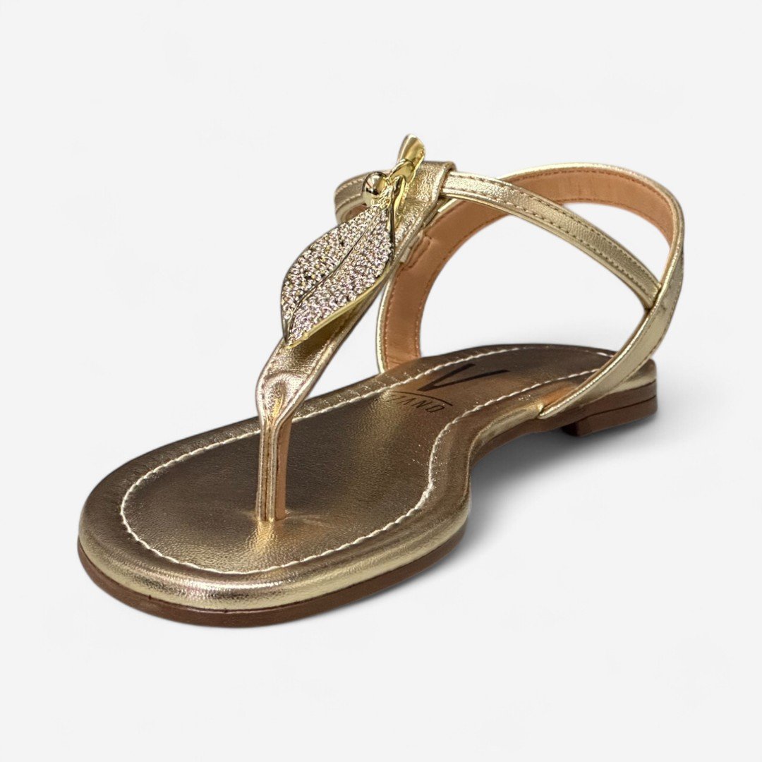 Sandália Rasteira Vizzano Metalizada Dourada Dourado 3