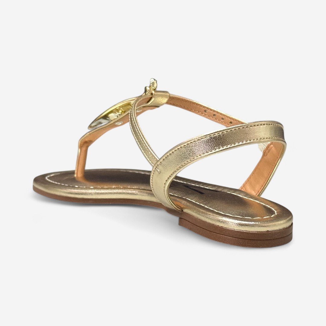Sandália Rasteira Vizzano Metalizada Dourada Dourado 4