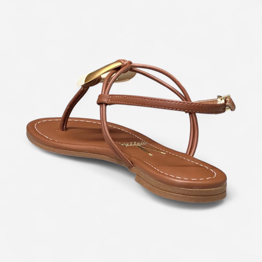 Sandália Rasteira Vizzano Detalhe Orgânico Marrom Mocca 3