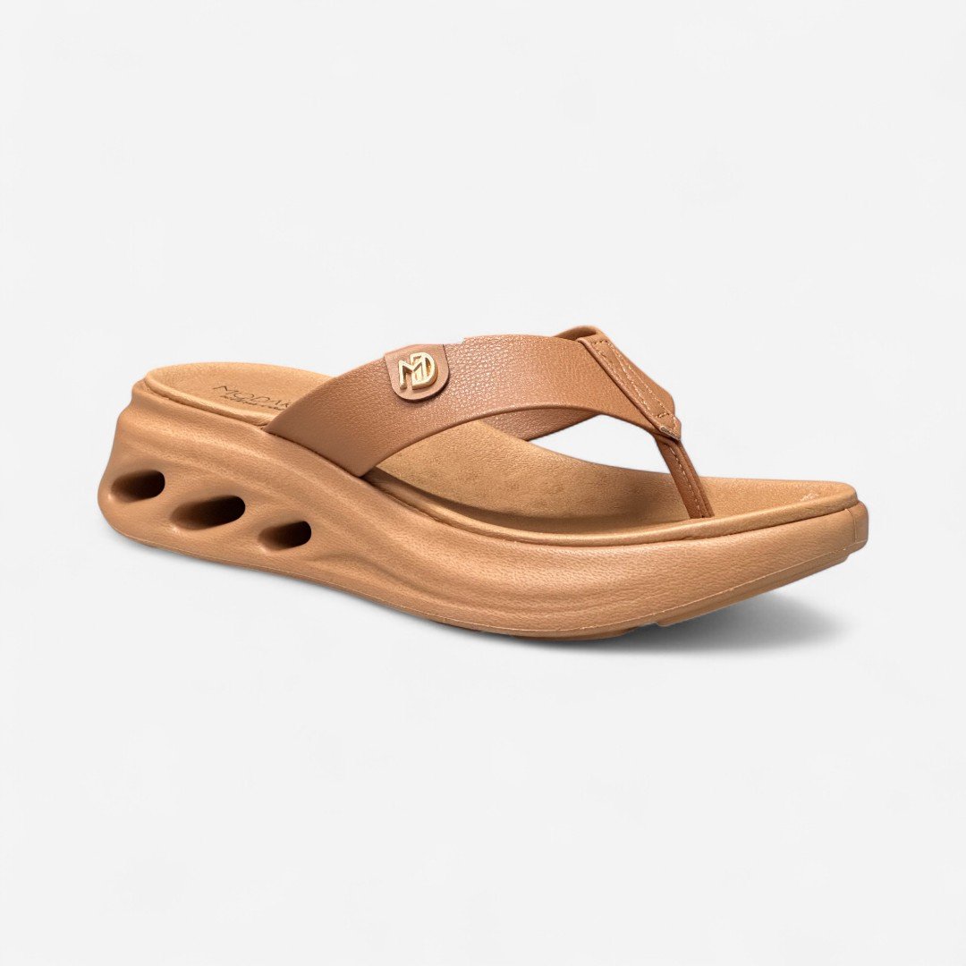Tamanco Flatform Modare De Dedo Caramelo Camel 2