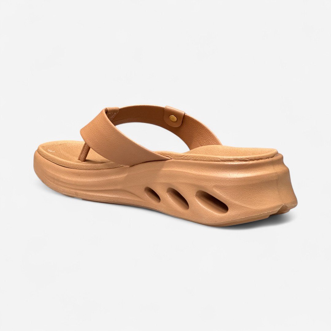 Tamanco Flatform Modare De Dedo Caramelo Camel 4