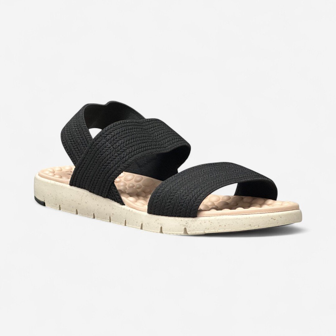 Sandália Rasteira Modare Conforto Elástico Preta Preto 2